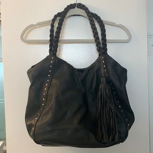 COPY - Black hobo bag with tassel detail
